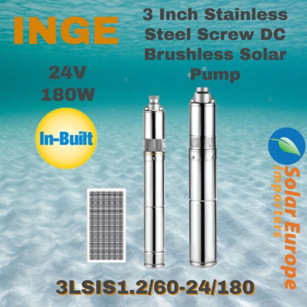 Inge: 3 Inch Stainless Steel Screw DC Brushless Solar Pump 24VDC 180W (3LSIS1.2/60-24/180)