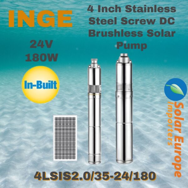 Inge: 4 Inch Stainless Steel Screw DC Brushless Solar Pump 24VDC 180W (4LSIS2.0/35-24/180)