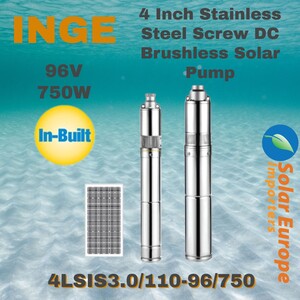 Inge: 4 Inch Stainless Steel Screw DC Brushless Solar Pump 96VDC 750W (4LSIS3.0/110-96/750)