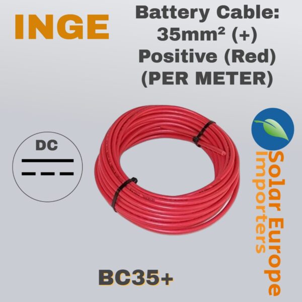 Battery Cable: 35mm (+) Positive (Red) (BC35+)