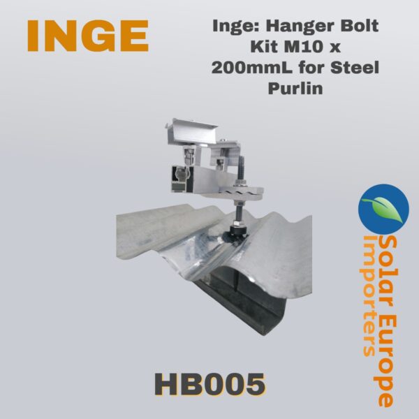 Inge: Hanger Bolt Kit M10 x 200mmL for Steel Purlin (HB005) - Image 3