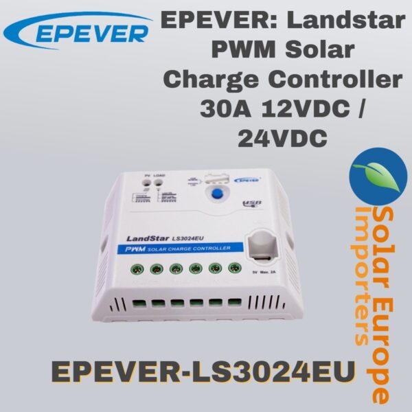 EPEVER: Landstar PWM Solar Charge Controller 30A 12VDC / 24VDC (EPEVER-LS3024EU)