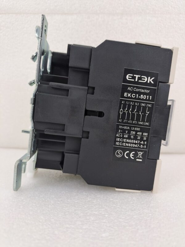 Etek: AC Contactor 50A 3P+1NO+1NC Coil 22KW AC3 230VAC (EKC1-5011-230) - Image 2