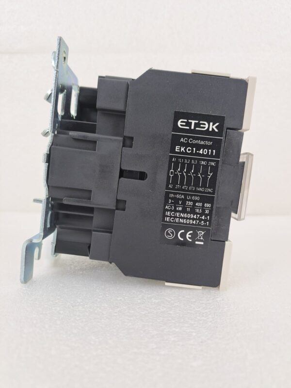 Etek: AC Contactor 40A 3P+1NO+1NC Coil 18.5KW AC3 230VAC (EKC1-4011-230) - Image 2