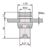 Etek: AC LED Indicator Lamp Blue 220VAC (Round 22mm dia) (EKLD-22DS-B-220) - Image 2