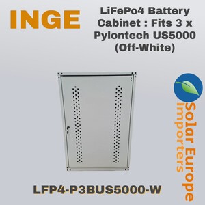 LiFePo4 Battery Cabinet : Fits 3 x Pylontech US5000 (Off-White) (LFP4-P3BUS5000-W)