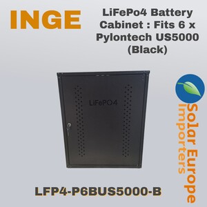 LiFePo4 Battery Cabinet : Fits 6 x Pylontech US5000 (Black) (LFP4-P6BUS5000-B)