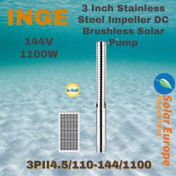 Inge: 3 Inch Stainless Steel Impeller DC Brushless Solar Pump 144VDC 1100W (3PII4.5/110-144/1100)
