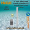 Inge: 3 Inch Stainless Steel Impeller DC Brushless Solar Pump 48VDC 400W (3PII4.5/45-48/400)