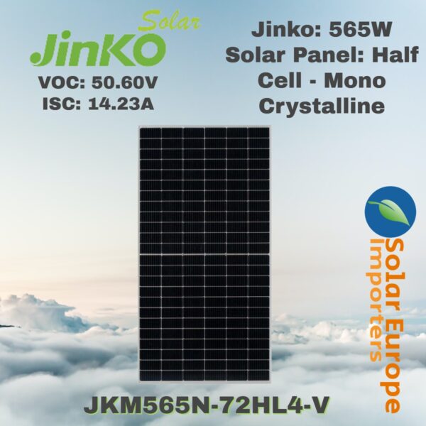 Jinko: 565W Solar Panel Mono Crystalline Half Cell (JKM565N-72HL4-V)