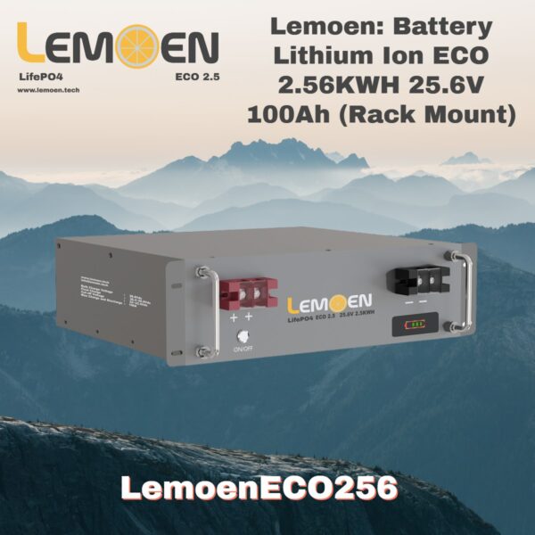 Lemoen: Battery Lithium Ion ECO 2.56KWH 25.6V 100Ah (Rack Mount) (LemoenECO256)