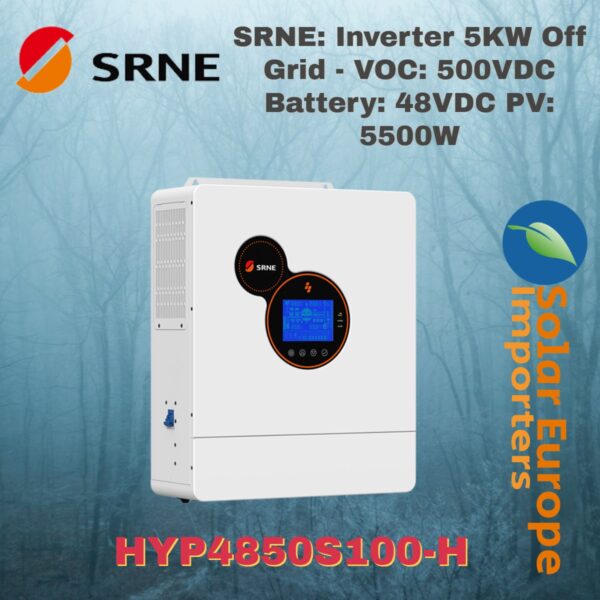 SRNE: Inverter 5KW Off Grid - VOC: 500VDC Battery: 48VDC PV: 5500W (HYP4850S100-H)