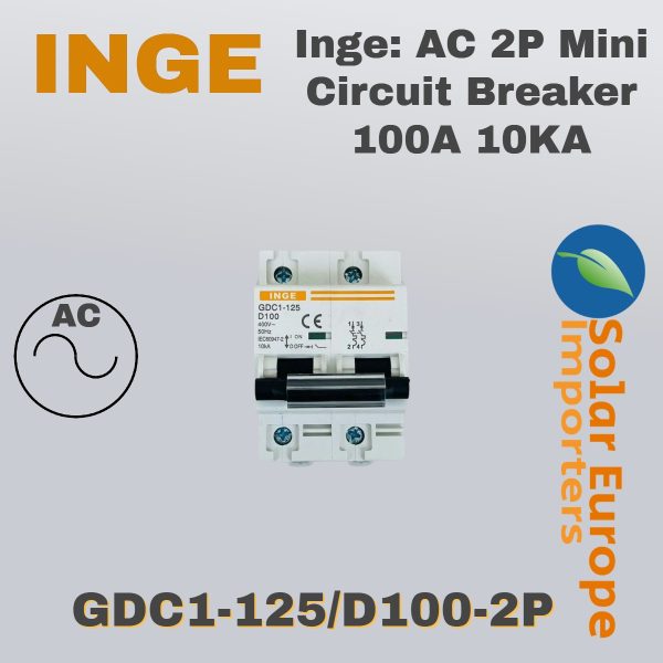 Inge: AC 2P Mini Circuit Breaker 100A 10KA (GDC1-125/D100-2P)
