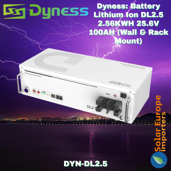 Dyness: Battery Lithium Ion DL2.5 2.56KWH 25.6V 100AH (Wall & Rack Mount) (DYN-DL2.5)