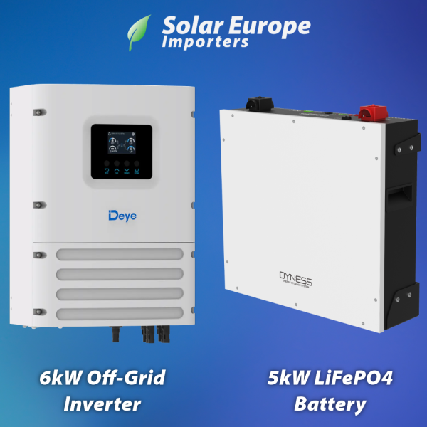 Web Special: Deye 6Kw Single Phase Off-Grid Hybrid Inverter & Dyness BX51100 5.12KWH Battery (Web-Deye-Dyness)