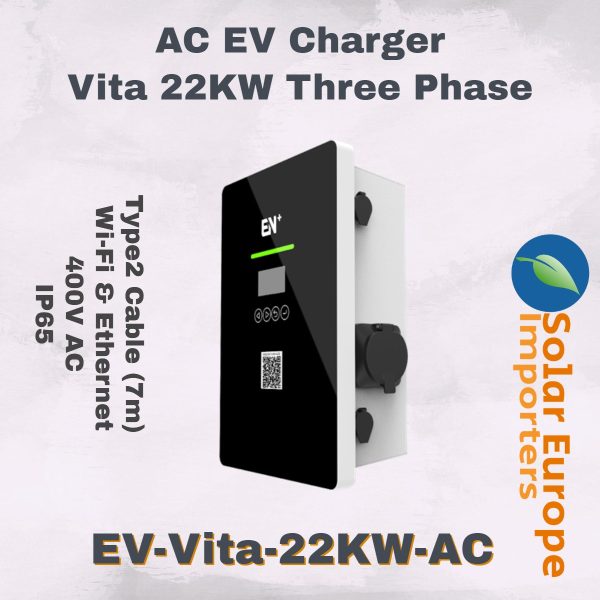 EN+: AC EV Charger Vita 22kw 400V Three Phase (Type2 Cable) (EV-Vita-22KW-AC)