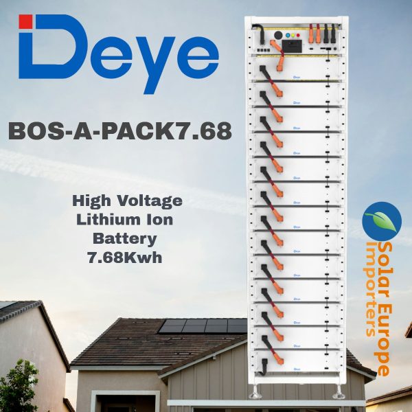 Deye: HV Battery Lithium Ion High Voltage 7.68Kwh 38.4V 200Ah (BOS-A-PACK7.68)