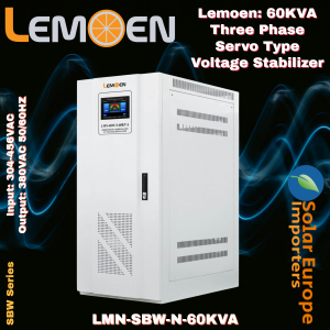Lemoen: 60KVA Three Phase Servo Type Voltage Stabilizer Input: 304-456VAC Output: 380VAC 50/60HZ (LMN-SBW-N-60KVA)
